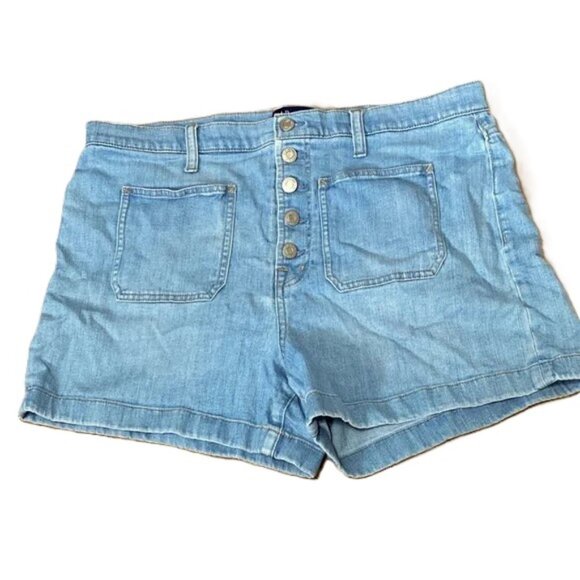 GAP DENIM High Rise Light Blue Denim Shorts Gap for Good Womens 34-38 - Picture 1 of 8